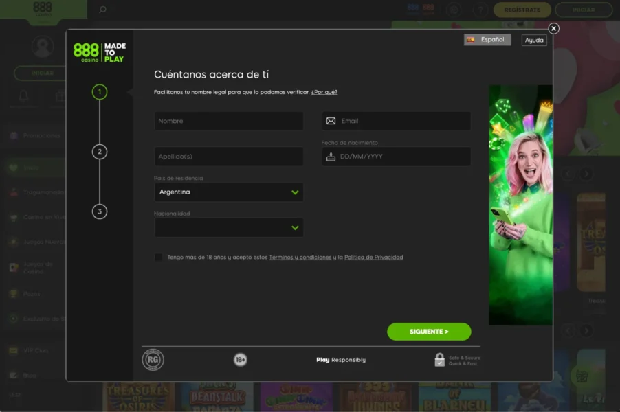 888 casino screen sign up